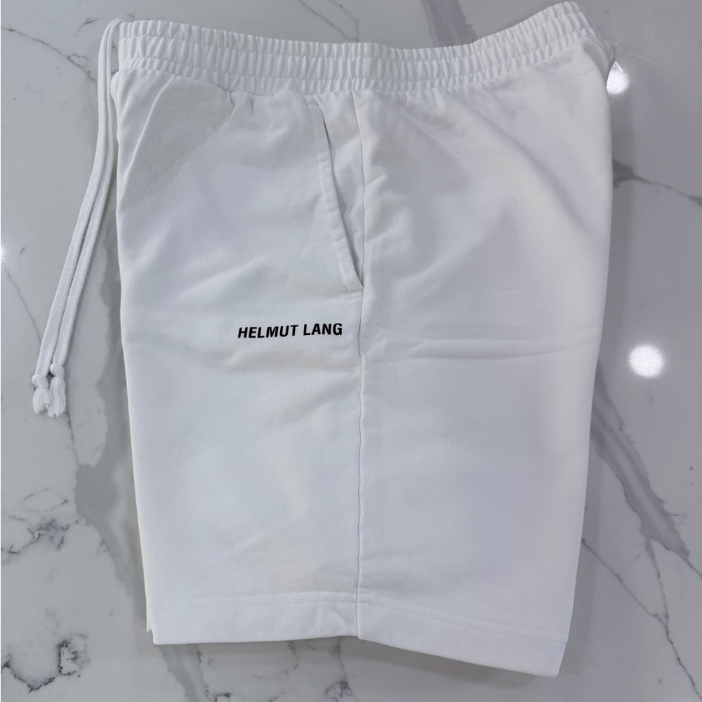 NWOT Mens Helmut Lang White Elastic Drawstring Shorts